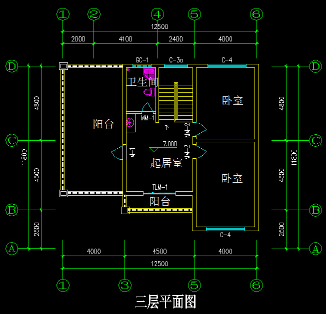 337P裸模啪啪人体私拍 经典小三屋别墅户型推荐 带平面图(图4) 别墅平面图