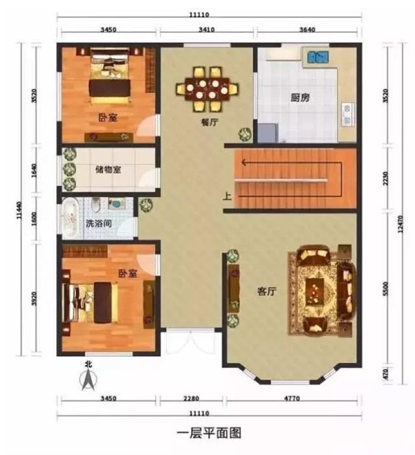 337P粉嫩大胆色噜噜噜 一栋浪漫法式轻钢别墅设计案例(图2) 轻钢别墅平面图